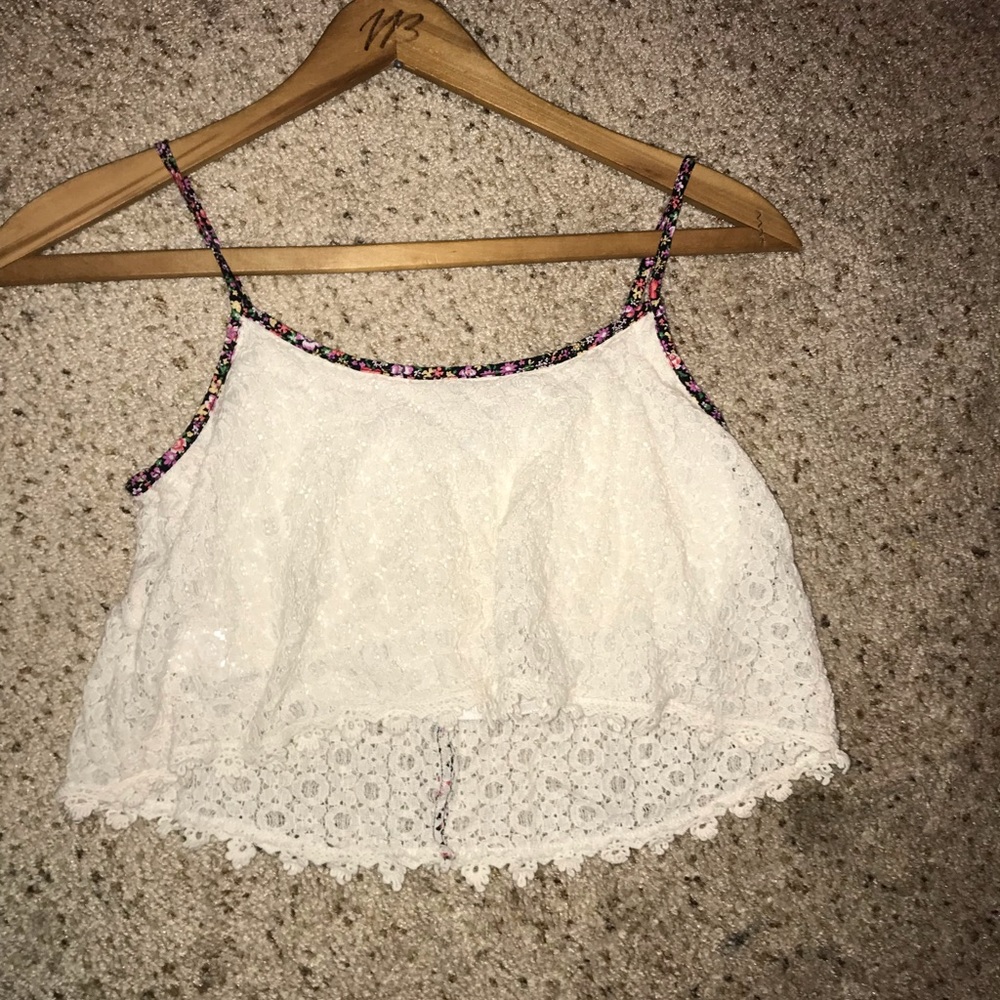 White Floral Lace Croptop